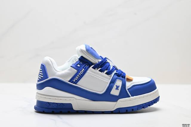 真标Louis Vuitton Trainer Maxi 路易威登 小胖丁 圆头系带低帮 厚底板鞋 尺码:36-45 Ld:Jzd355-Adj