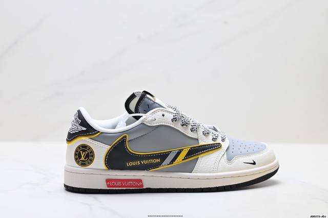 特价 公司级Nike Air Jordan 1 X Travis Scott Aj1倒勾 乔一倒钩 ‘Diy’定制 耐克 低帮文化篮球鞋 完美品质出货 细节如图