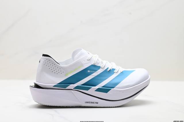 公司级Adidas Adizero Adios 5 M 阿迪达斯 马拉松飞线贾卡轻质透气休闲运动跑步鞋 采用双层透气网纱 Flywire动态飞线绑缚鞋面材质 内