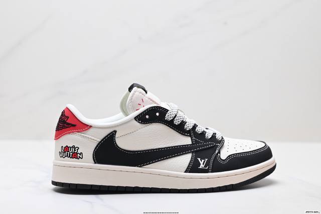 特价 公司级Nike Air Jordan 1 X Travis Scott Aj1倒勾 乔一倒钩 ‘Diy’定制 耐克 低帮文化篮球鞋 完美品质出货 细节如图