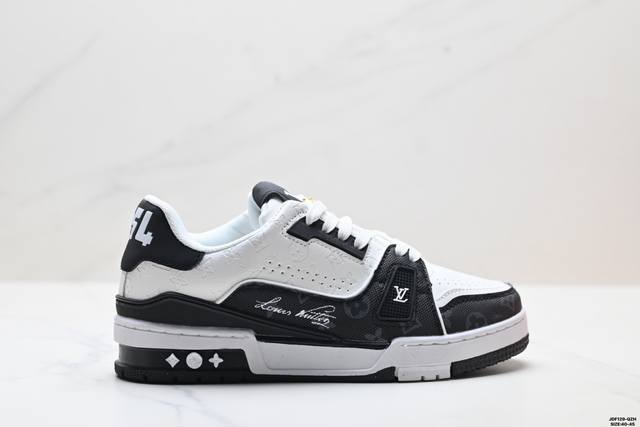 真标Louis Vuitton Trainer Sneaker Low 全新 Lv 路易威登 休闲运动文化百搭板鞋 尺码:40-45 Id:Jdf129-Qzh