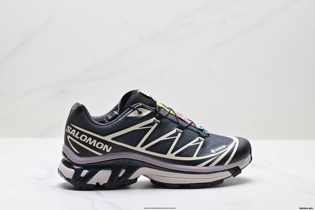 公司级Salomon萨洛蒙 Xt-6 户外越野跑鞋 鞋面采用Sensifit贴合技术 全方位贴合包裹脚型 鞋跟部鞋底牵引设计 提供强大的抓地性能 更适应野外崎岖