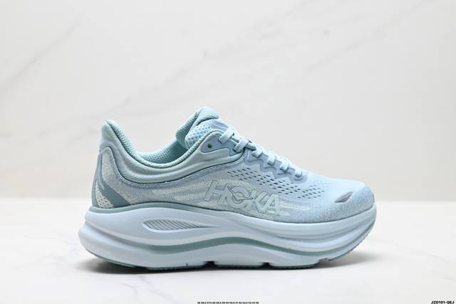 公司级Hoka One One Bondi 9 复古舒适防滑耐磨 低帮 山地户外跑步鞋 货号:1162012 尺码:36 36.5 37.5 38 38.5 3