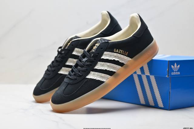 公司级Adidas Originals Gazelle Indoor 阿迪达斯 三叶草休闲防滑耐磨低帮板鞋 鞋头出色设计 塑就出众贴合感 稳固的后跟贴合足部曲线