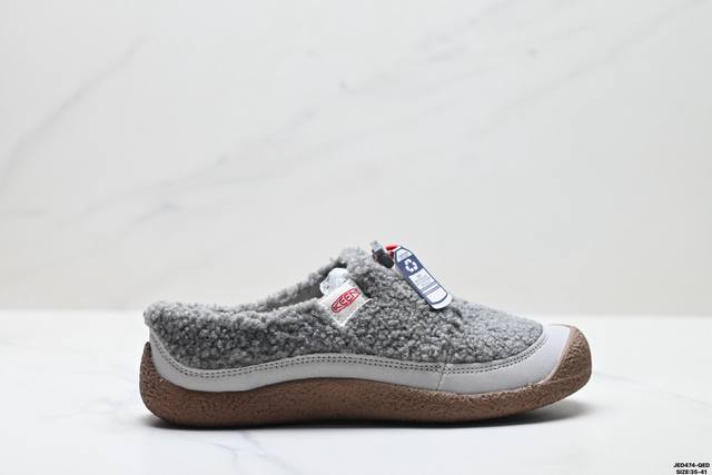 公司级Keen科恩 Howser 3 Slide 保暖舒适 户外日常 厚底一脚蹬 防滑耐磨 低帮休闲鞋 鞋面采用再生织物 原创版型 标志性的设计 弹力鞋带锁定系