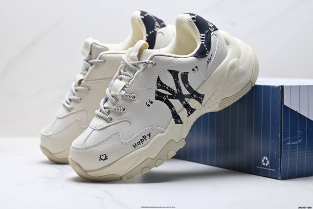 公司级Mlb Bigball Chunky Vintage Cursive 潮流百搭 厚底增高 舒适休闲鞋 防滑耐磨 低帮 老爹鞋 货号:3Ashcdm2N 尺