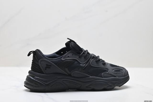 公司级Fila斐乐 Mars 火星2.0低帮复古百搭运动老爹鞋 采用优质头层皮饰片拼接透气 纤维网面材质#轻质Eva泡沫缓冲中底 耐磨橡胶外底 货号:F12M2