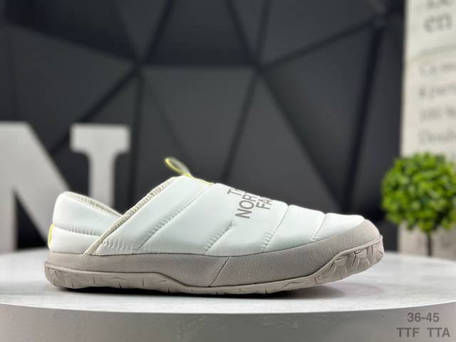 北面The North Face Nuptse Mule 鹅绒 一脚蹬营地鞋 防泼水 防滑耐磨保暖 低帮 生活休闲鞋 男女同款 黑色 货号：Nfoa5G2B7U