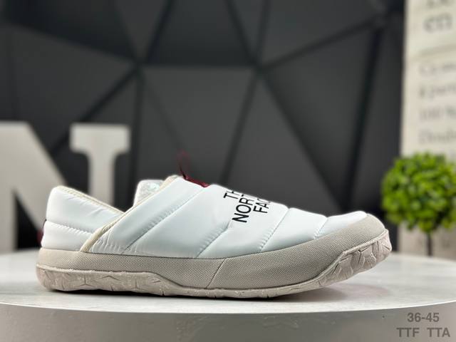 北面The North Face Nuptse Mule 鹅绒 一脚蹬营地鞋 防泼水 防滑耐磨保暖 低帮 生活休闲鞋 男女同款 黑色 货号：Nfoa5G2Bq4