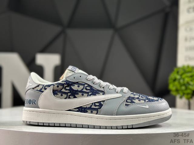 耐克 Nike Air Jordan 1 X Travis Scott Aj1倒勾 乔一倒钩 耐克 低帮文化篮球鞋 完美品质出货 细节如图所示 鞋面切割工整 冲