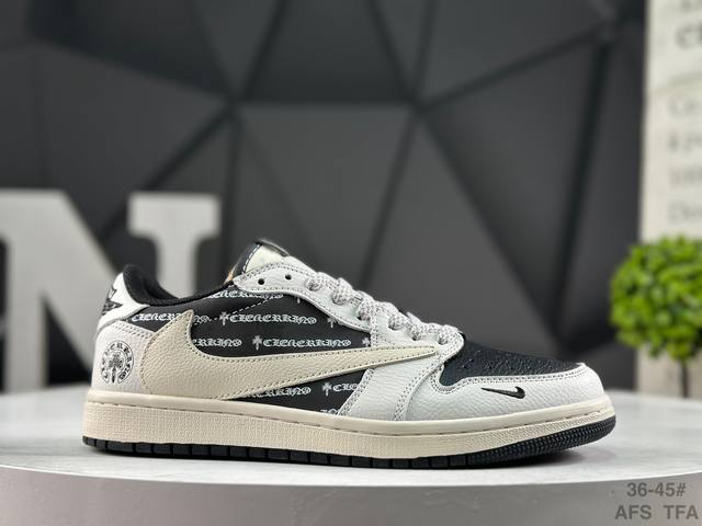 耐克 Nike Air Jordan 1 X Travis Scott Aj1倒勾 乔一倒钩 耐克 低帮文化篮球鞋 完美品质出货 细节如图所示 鞋面切割工整 冲