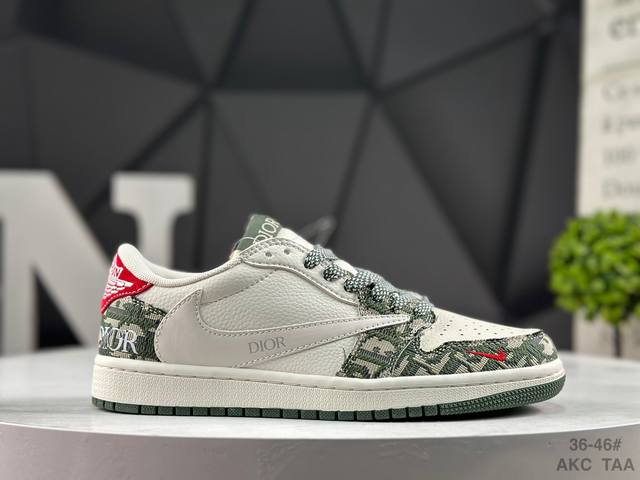 福利特价 真标 耐克 Nike Air Jordan 1 X Travis Scott Aj1倒勾 乔一倒钩 ‘Diy’定制 耐克 低帮文化篮球鞋 货号:Ds2