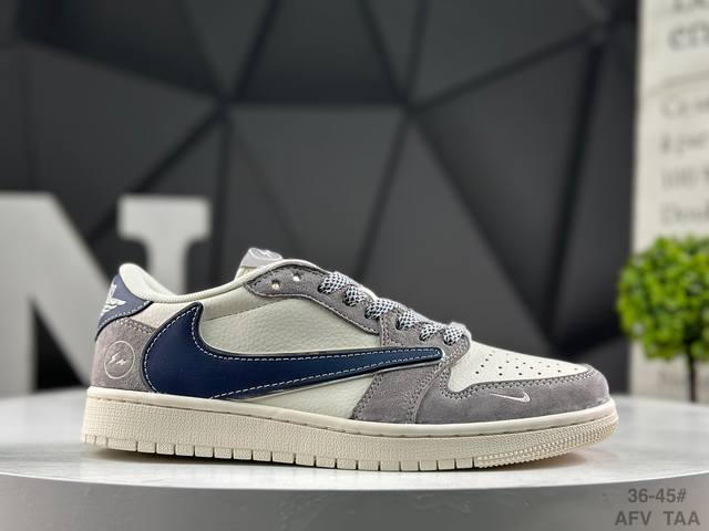 耐克 Aj1倒勾Travis Scott X Air Jordan 1 ” Reverse Mocha “ Aj1乔1 Ts 闪电 联名倒钩 低帮文化篮球鞋 完