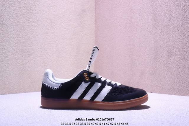 公司级Adidas Originals Samba 桑巴舞系列阿迪达斯 三叶草 绅士德训足球风百搭低帮休闲运动板鞋 尺码:36 36.5 37 38 38.5