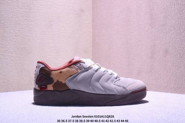 Nike Air Jordan Session 耐克 舒适百搭 防滑耐磨 低帮 板鞋 延续90年代滑板鞋的面包轮廓造型 采用全皮质鞋身内衬加厚设计 后跟点缀 整