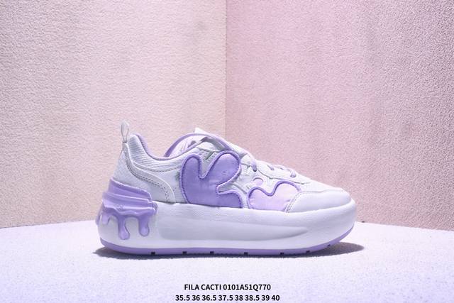 公司级Fila斐乐 Cacti 仙掌鞋 时尚简约百搭舒适 轻便透气 低帮休闲板鞋 鞋面的灵感来源于仙人掌 渐变Tpu鞋底 生动可爱 中底搭载piumax轻舒科技