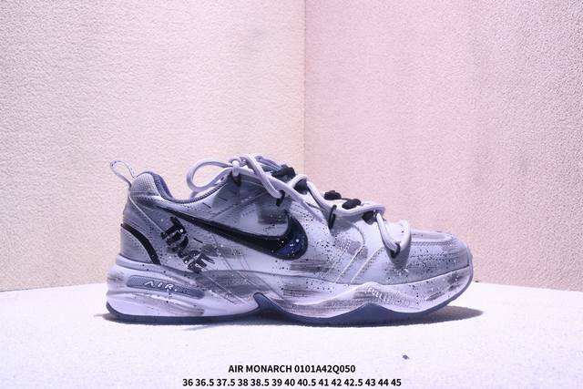 公司级Air Monarch Iv 定制 Tekno耐克复古潮流百搭休闲运动旅游老爹鞋 原楦原档案开发独立一次发泡轻量高回弹私模 货号:415445-102 尺
