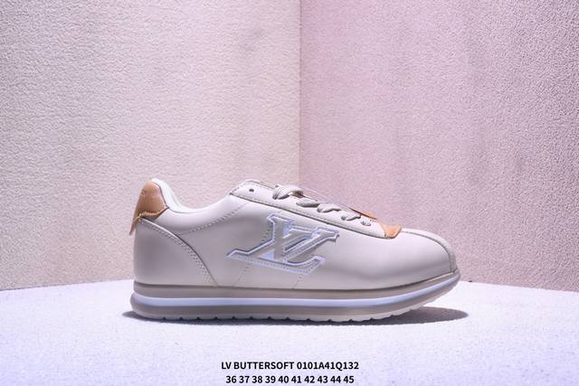 Lv Buttersoft Sneaker 联名款 Lv Fw25 Buttersoft 牛皮革羊皮革 图案压纹 圆头系带 低帮 生活休闲鞋 尺码：36-45