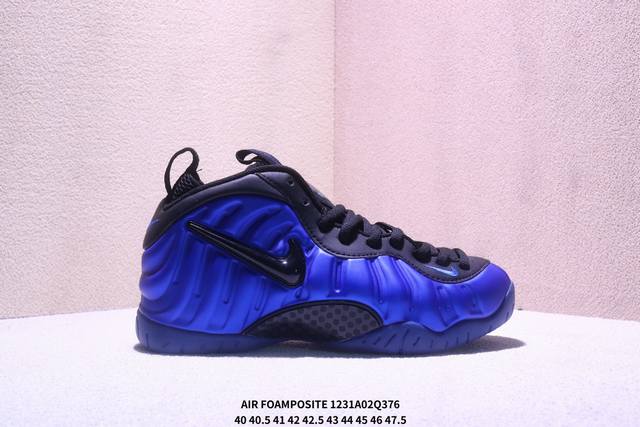 公司级Nike Air Foamposite One喷泡 中帮 复古篮球鞋 纯胶透明橡胶大底超强止滑 原楦纸板开发 鞋身流线型 原厂高强度抗扭定型后跟 内置高强