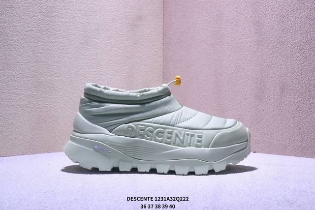 公司级迪桑特Descente Skistyle系列 p棉 马卡龙厚底面包营地鞋 保暖防滑耐磨 生活休闲鞋 鞋口抽绳设计 不漏风 穿脱十分方便 高弹中底 外置米其