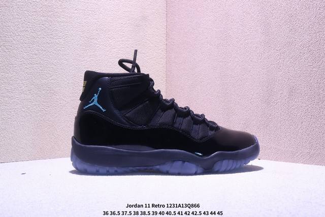 Nike Air Jordan 11 Retro Concord Aj11代 康扣 迈克尔 乔丹高帮运动文化篮球鞋 升级原楦原纸版数据开发版型 采用漆皮镀膜牛培