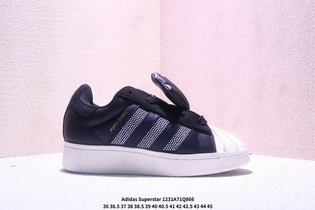 阿迪达斯 三叶草Adidas Originals Superstar”Black White“经典贝壳头系列低帮百搭休闲运动板鞋 今年的情人节限定系列鞋款套装包