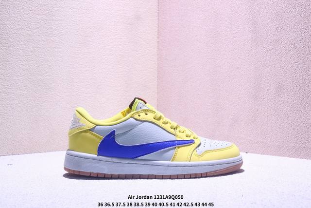 性价比版本Aj1倒勾Travis Scott X Air Jordan 1 ” Reverse Mocha “ Aj1乔1 Ts 闪电 联名倒钩 低帮文化篮球鞋