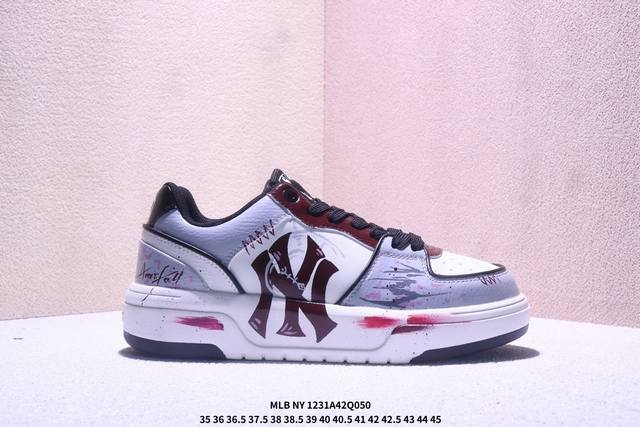 公司级Mlb Ny 印花网红老爹鞋 涂鸦恶作剧 内增高6Cm 原厂原档案数据开发 进口纳米材质 原厂全套手提袋 原盒雷射防伪标包装 官方货号: 3Asxca12