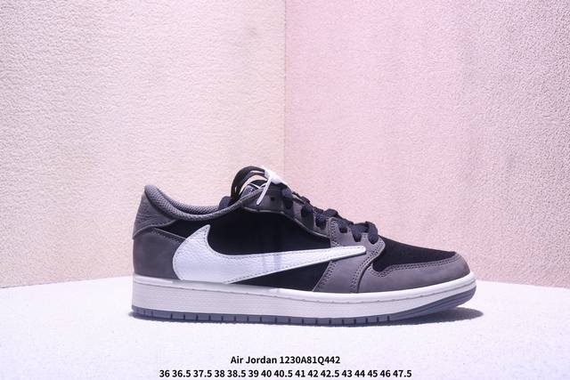 耐克 Nike Air Jordan 1 X Travis Scott Aj1倒勾 乔一倒钩 耐克 低帮文化篮球鞋 完美品质出货 细节如图所示 鞋面切割工整 冲