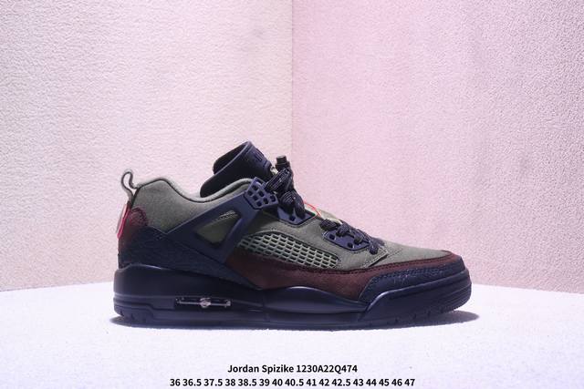 Jordan Spizike 时尚舒适 低帮 复古篮球鞋 男女同款 绿黑 货号：Ih1782 200 码数：36-47半 Xm1230Q474