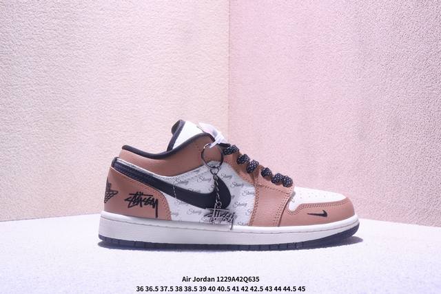 2026年新款限量发售！Nike Jordan Air Jordan 1“ 古驰联名 马年限定” 高端定制 低帮 复古 减震 防滑 耐磨 篮球鞋 定制鞋盒 大厂