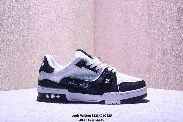 真标Louis Vuitton Trainer Sneaker Low 全新 Lv 路易威登 休闲运动文化百搭板鞋 尺码:40-45 Xm1228Q625