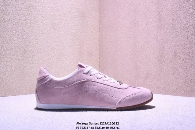 真标Alo Yoga Sunset Sneaker 休闲城市通勤 舒适生活休闲鞋 原版开发 舒适百搭 网布减震透气支撑耐磨低帮 市面唯一独家私模打造 正确双层组