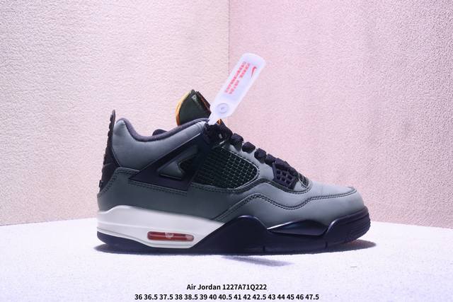 Undefeated X Jordan Air Jordan 4 舒适百搭 防滑耐磨 中帮 复古篮球鞋 男女款 绿黑 Xm1227Q222