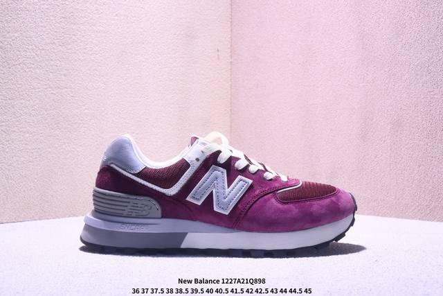 New Balance Nb 574 复古舒适 织物皮革 低帮 休闲跑步鞋 男女同款 酒红 Xm1227Q898