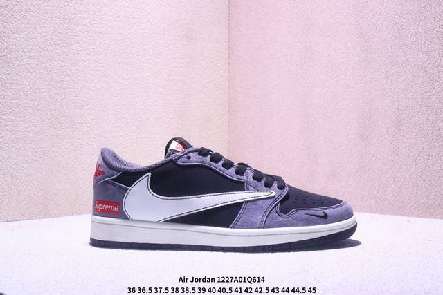 Travis Scott X Fragment Design X Jordan Air Jordan 1 Low Og Sp “巴黎世家联名---奶白猪八灰蓝勾