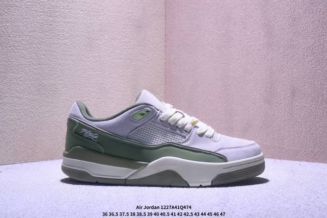 Air Jordan 4 Retro Flight Court 低帮 Aj4 乔丹4代 Aj4 乔4 低邦 白紫色 乔丹篮球鞋系列 鞋款整体以米白色皮革打造，鞋