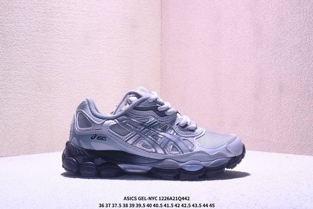 真标Asics Gel-Nyc 亚瑟士 透气网眼鞋面 配合部分合成革材质 采用全新Ahar+橡胶材质 更加耐磨 货号:1203A280-020 尺码:36 37