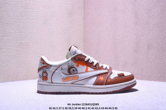 Travis Scott X Fragment Design X Air Jordan 1 Low Og Sp Aj1 乔1 古驰联名 花纹绿棕 低帮文化休闲板