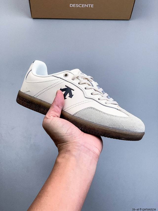 公司级！迪桑特Descente Edge Court Classy 复古轻质 耐磨低帮板鞋 1207101X30