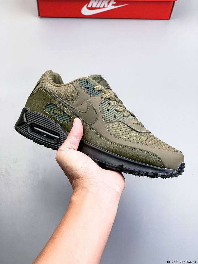 公司级！耐克 Wmns Nike Air Max 90 Oreo 半掌气垫全皮复古运动休闲慢跑鞋 1207336Q34