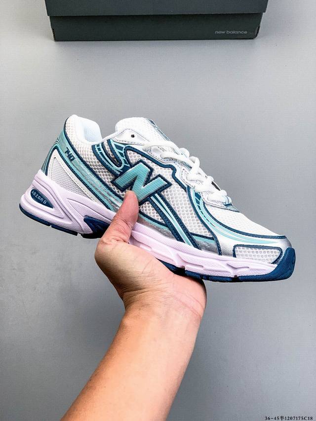 New Balance Nb740 英产 轻便复古休闲运动跑步鞋 全鞋身以网格布作为基地，在细节部分以皮革作为辅助添加，流线感很强。外形和New Balace