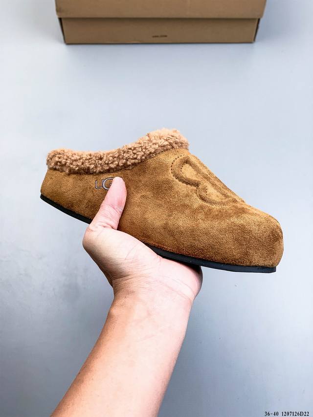 Ugg 2025新款一脚蹬软底保暖棉鞋休闲毛毛乐福鞋 1207126D22