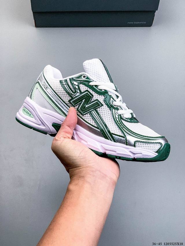 New Balance Nb740 英产 轻便复古休闲运动跑步鞋 全鞋身以网格布作为基地，在细节部分以皮革作为辅助添加，流线感很强。外形和New Balace