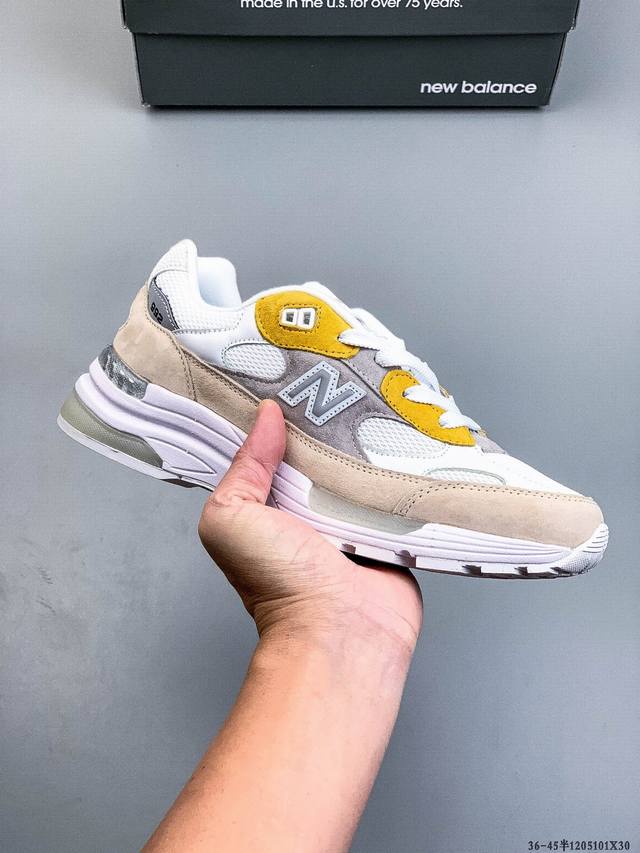 Nb新百伦New Balance Made In Usa M992美产血统系列经典复古老爹风百搭休闲运动跑步鞋 猪巴革麂皮拼接原装透气网眼织物鞋面材质#升级正确