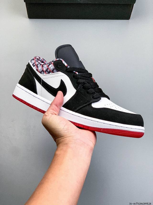 耐克Nike Air Jordan 1 Low Aj1乔1 低帮潮流缓运动休闲板鞋。Aj1 低帮拼接 完美版型真头层牛皮# 内置缓震气垫 原鞋开模 拒绝公底 购