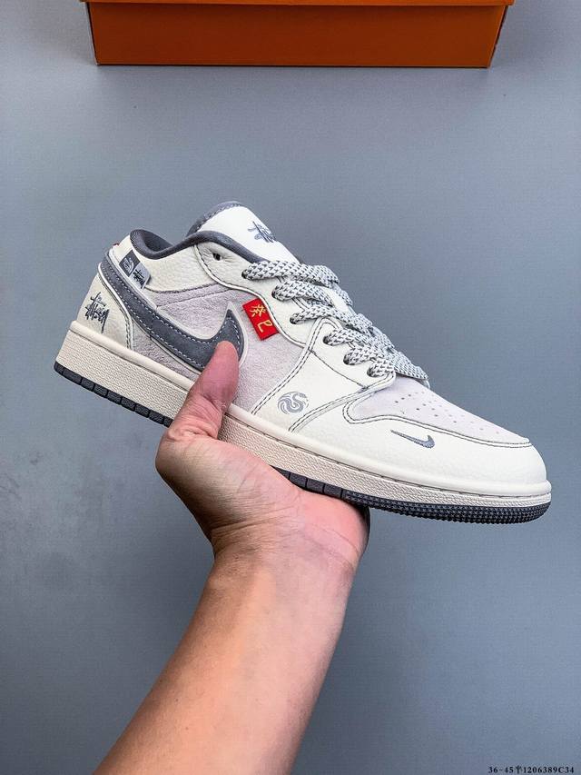 耐克Nike Air Jordan 1 Low Aj1乔1 低帮潮流缓运动休闲板鞋。Aj1 低帮拼接 完美版型真头层牛皮# 内置缓震气垫 原鞋开模 拒绝公底 购