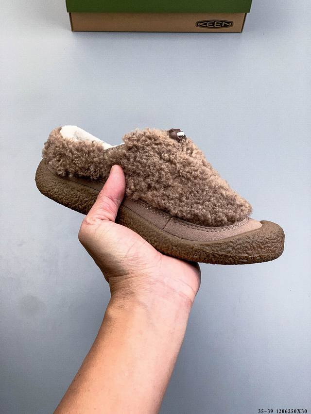 公司级！Keen Howser Iii Slide 科恩秋冬保暖一脚蹬女鞋毛毛鞋小羊蹄棉鞋 1206250X30