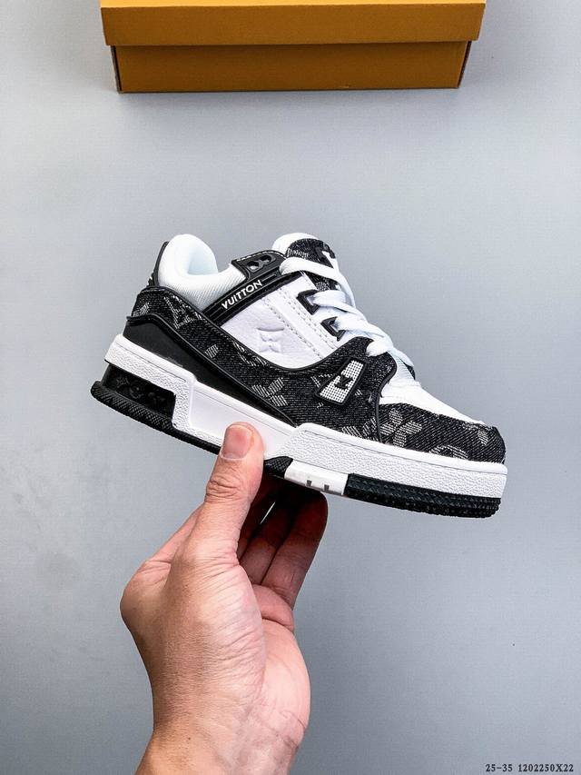 全新Lv路易威登Louis Vuitton Trainer Sneaker Low 休闲运动文化百搭板鞋小童鞋 1 50X22