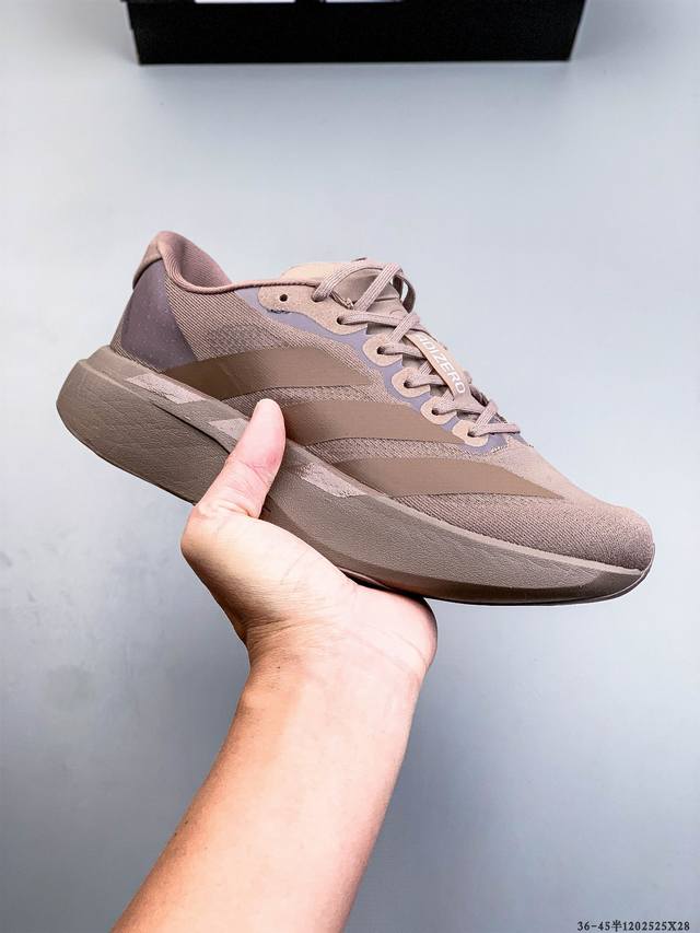 Adidas Adizero Evo Sl M马拉松飞线贾卡轻质透气休闲运动跑步鞋 采用双层透气网纱 Flywire动态飞线绑缚鞋面材质 内置Zoom小气垫装置